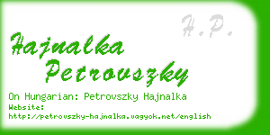 hajnalka petrovszky business card